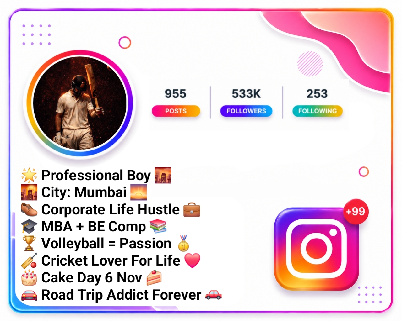 Instagram Bio For Cricket Lovers