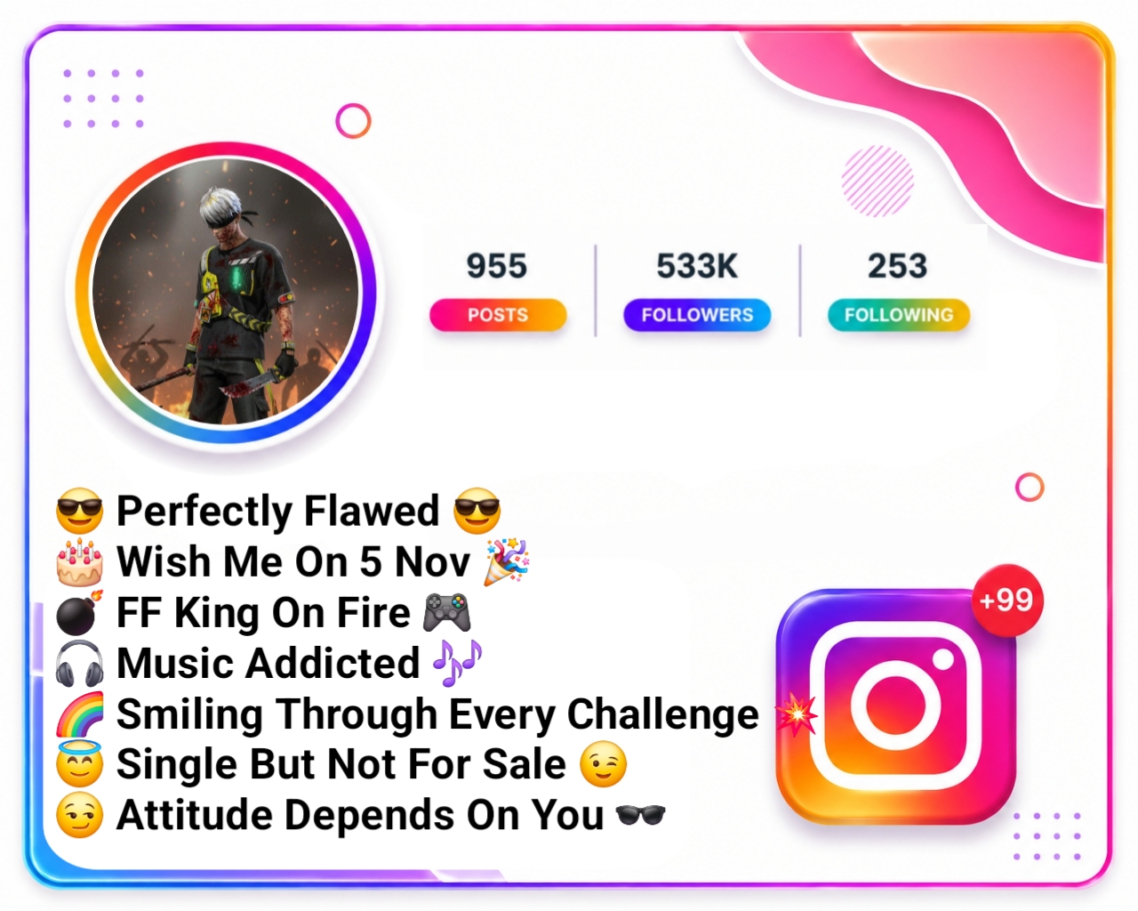 Free Fire Gaming Instagram Bio