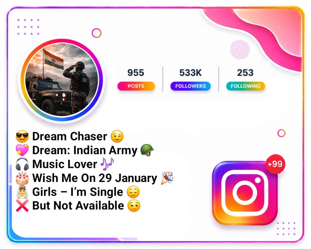 Army Bio For Instagram