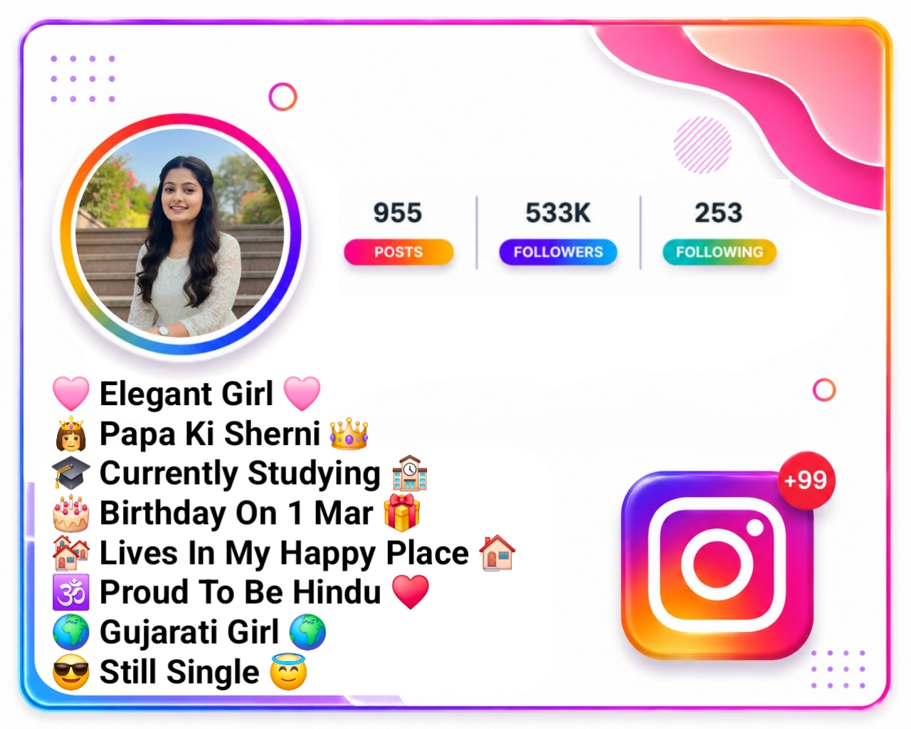 Gujarati Bio For Instagram For Girls