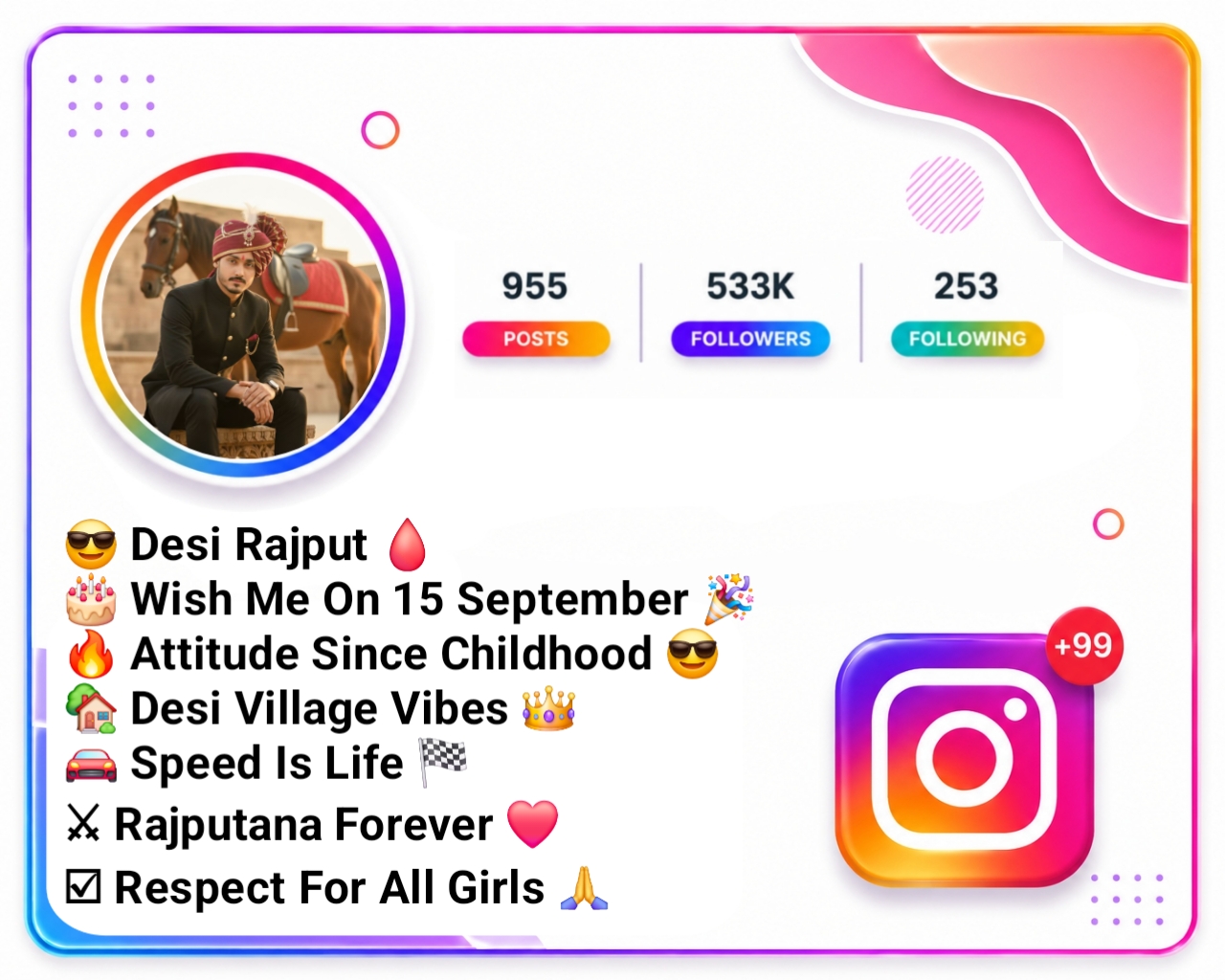 Stylish Rajput Bio For Instagram