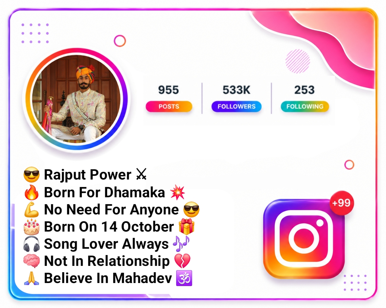 Royal Rajputana Bio For Instagram